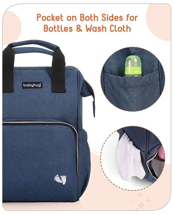 Babyhug Multipurpose Diaper Backpack -Denim Blue