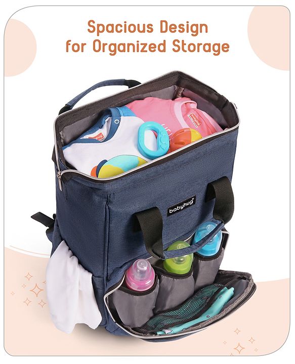 Babyhug Multipurpose Diaper Backpack -Denim Blue
