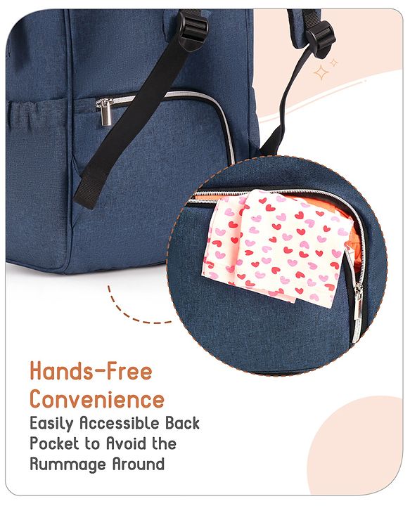 Babyhug Multipurpose Diaper Backpack -Denim Blue