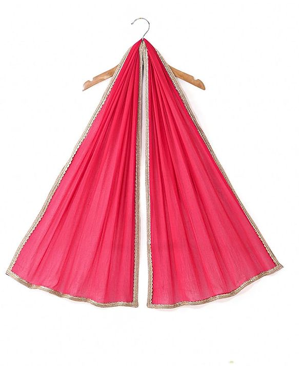 Babyhug Woven Three Fourth Sleeves Sequined Embroidered Kurti & Gharara Set with Dupatta - Fuschia