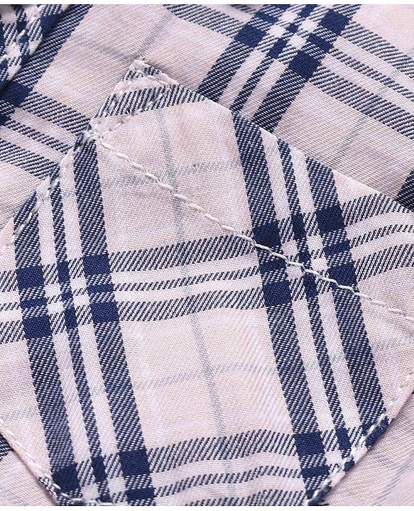 Babyhug Cotton Woven Half Sleeves Regular Collar Checkered Shirt - Pink