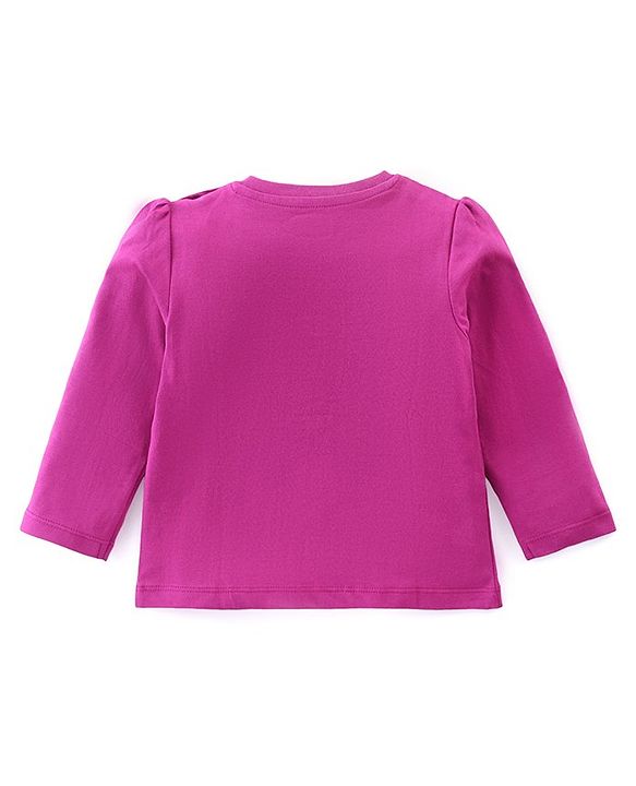 Babyhug Cotton Knit Full Sleeves Night Suit with Snow Bear & Flakes Print - Purple