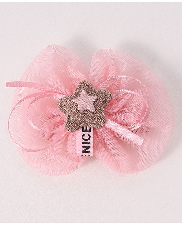 Babyhug Free Size Hair Accessories Combo Set With Bow & Floral Applique - Pink