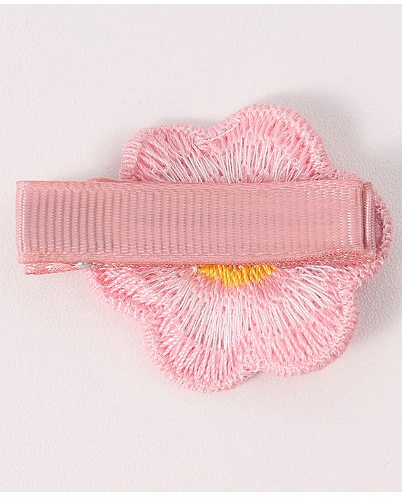 Babyhug Free Size Hair Accessories Combo Set With Bow & Floral Applique - Pink