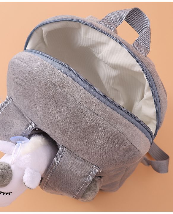 Babyhug Fashion Backpacks Unicorn Applique - Grey