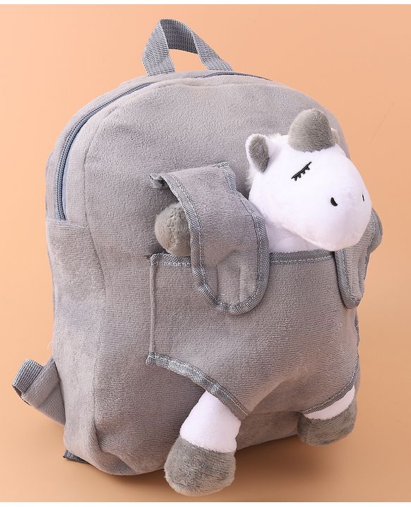 Babyhug Fashion Backpacks Unicorn Applique - Grey