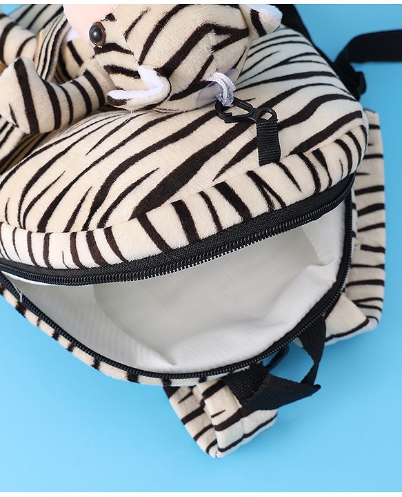 Babyhug Tiger Applique Fashion Backpack - Grey