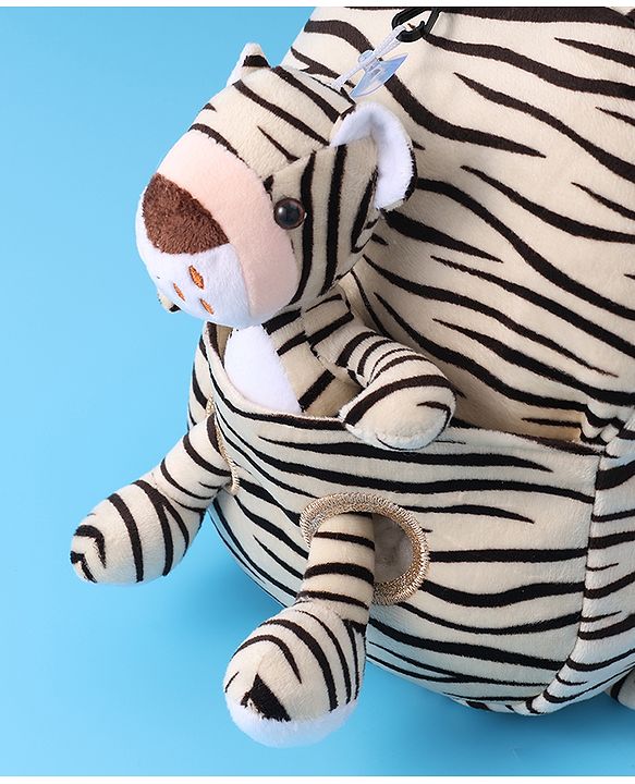 Babyhug Tiger Applique Fashion Backpack - Grey