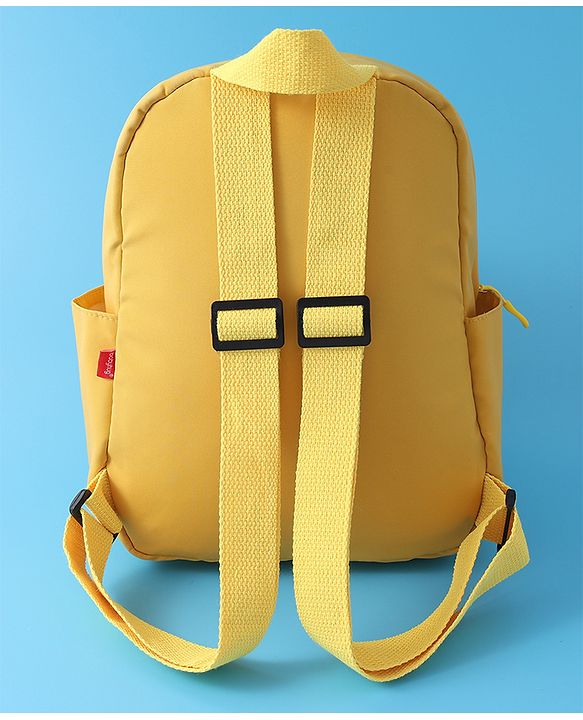 Babyhug Teddy Bear Applique Fashion Backpack - Yellow