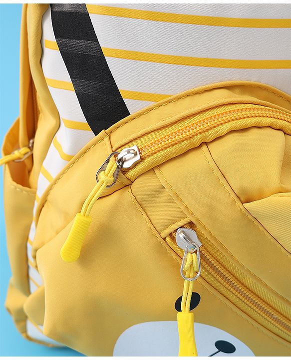 Babyhug Teddy Bear Applique Fashion Backpack - Yellow
