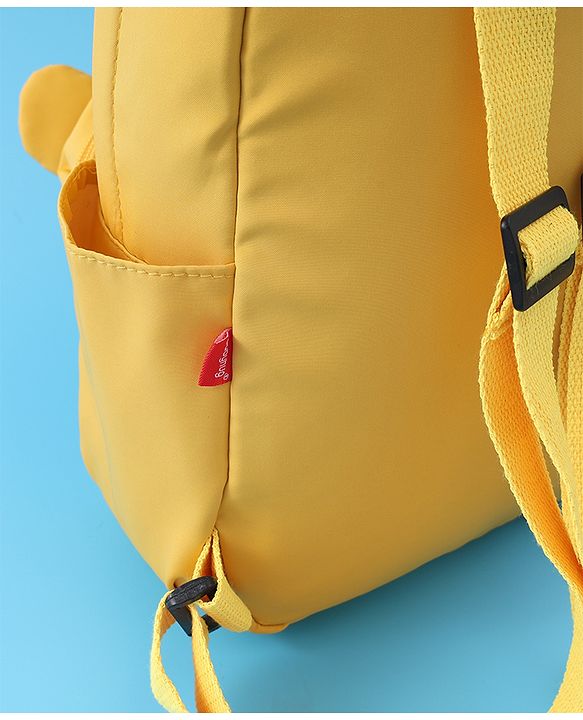 Babyhug Teddy Bear Applique Fashion Backpack - Yellow