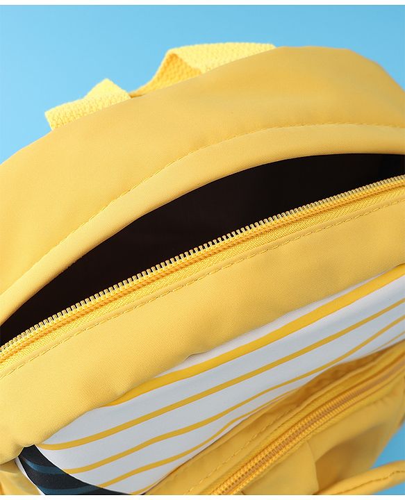 Babyhug Teddy Bear Applique Fashion Backpack - Yellow