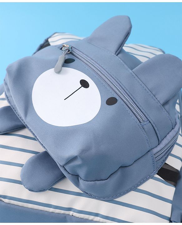 Babyhug Teddy Bear Applique Fashion Backpack - Blue