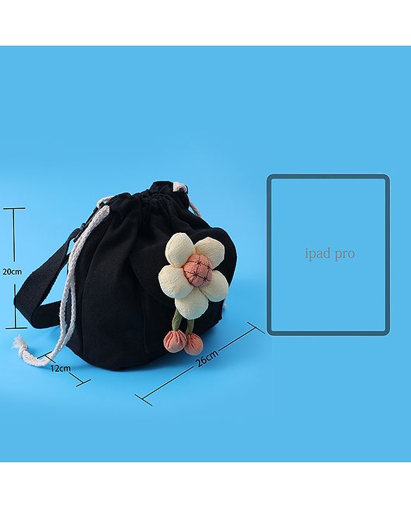Pine Kids Floral Applique Sling Bag - Black