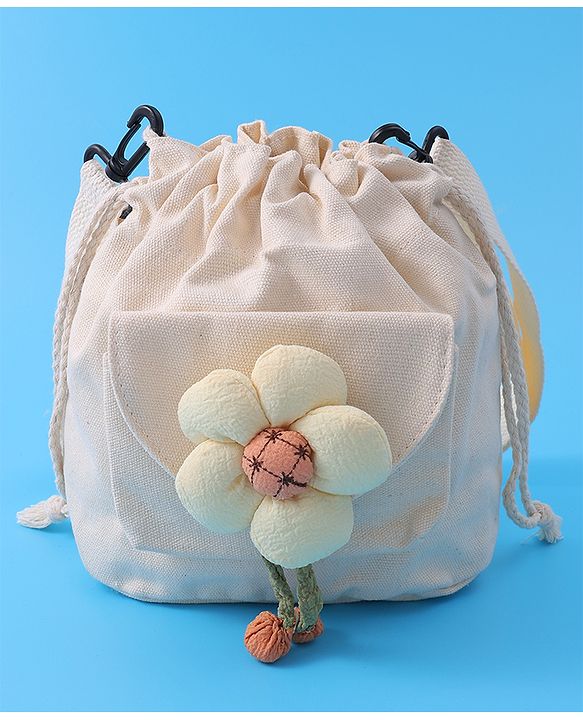 Pine Kids Floral Applique Sling Bag - Black