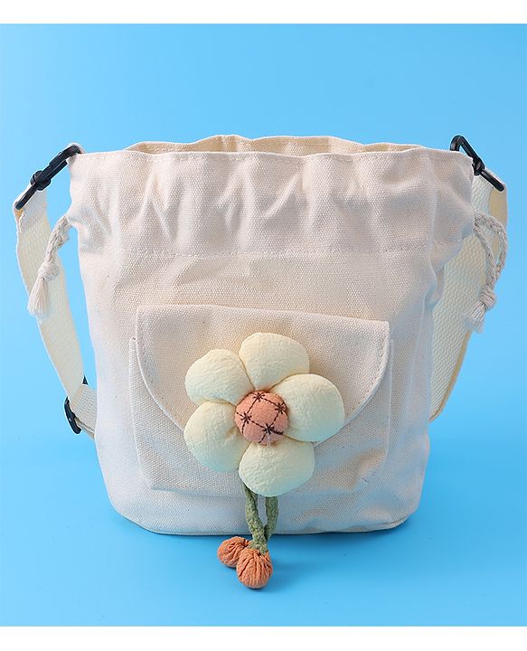 Pine Kids Floral Applique Sling Bag - Black