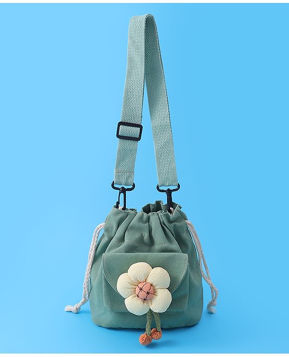 Pine Kids Floral Applique Sling Bag - Green