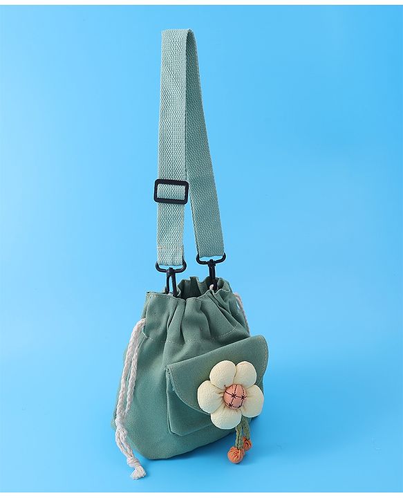 Pine Kids Floral Applique Sling Bag - Green
