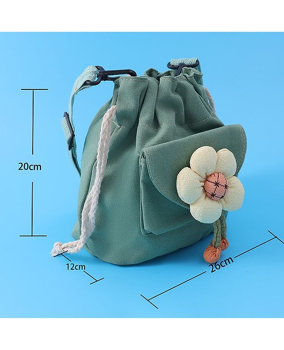 Pine Kids Floral Applique Sling Bag - Green