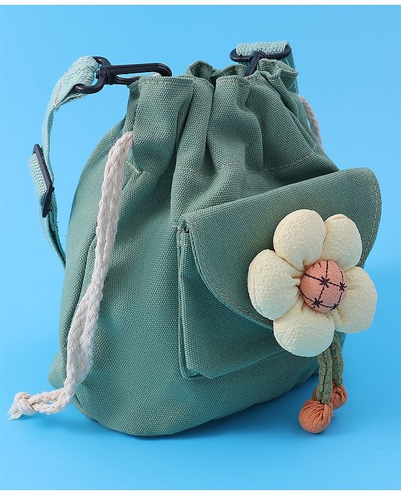 Pine Kids Floral Applique Sling Bag - Green
