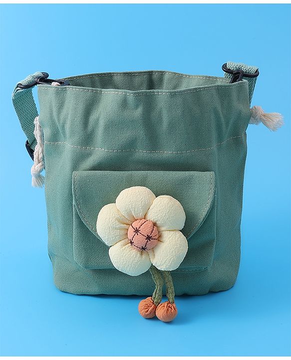 Pine Kids Floral Applique Sling Bag - Green