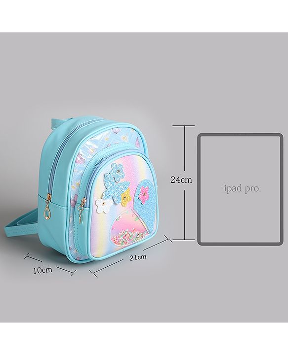 Pine Kids Floral Applique  Fashion Backpack with Sequin Detailing  - Blue