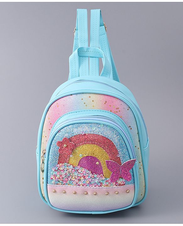 Babyhug Rainbow Detailed Fashion Backpack Free Size - Blue