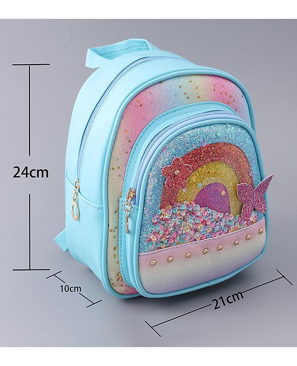 Babyhug Rainbow Detailed Fashion Backpack Free Size - Blue