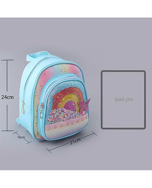 Babyhug Rainbow Detailed Fashion Backpack Free Size - Blue