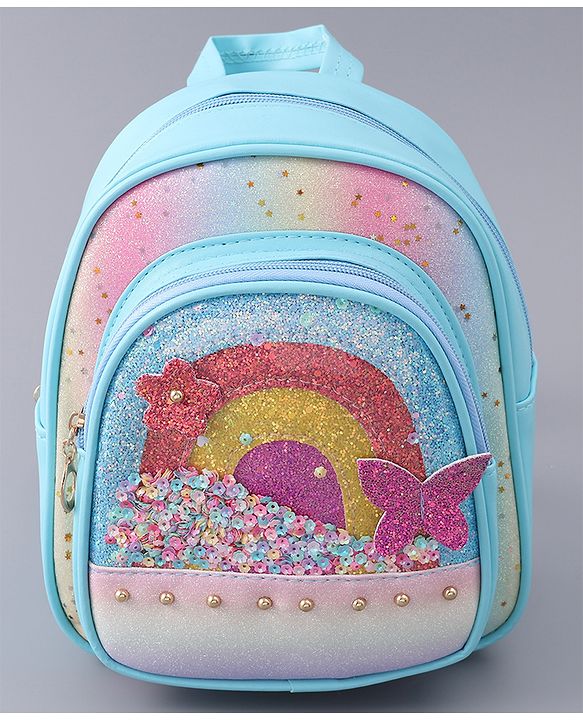 Babyhug Rainbow Detailed Fashion Backpack Free Size - Blue