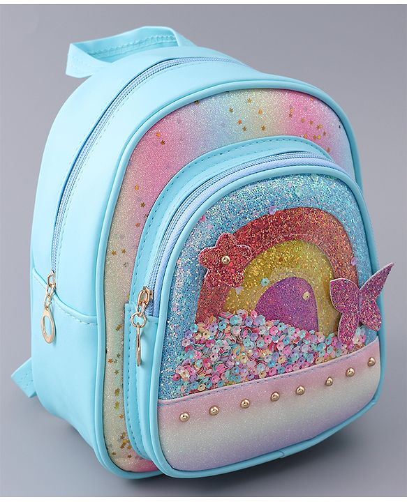 Babyhug Rainbow Detailed Fashion Backpack Free Size - Blue