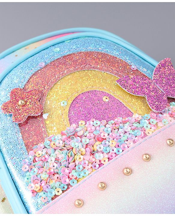 Babyhug Rainbow Detailed Fashion Backpack Free Size - Blue