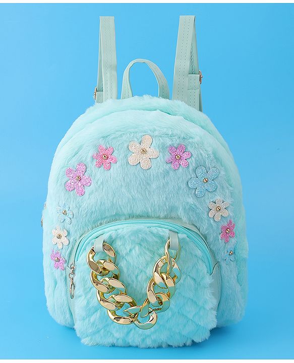 Pine Kids Fur Detailing Fashion Backpacks Free Size - Blue