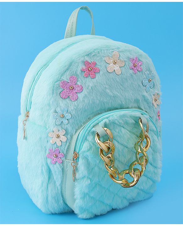 Pine Kids Fur Detailing Fashion Backpacks Free Size - Blue