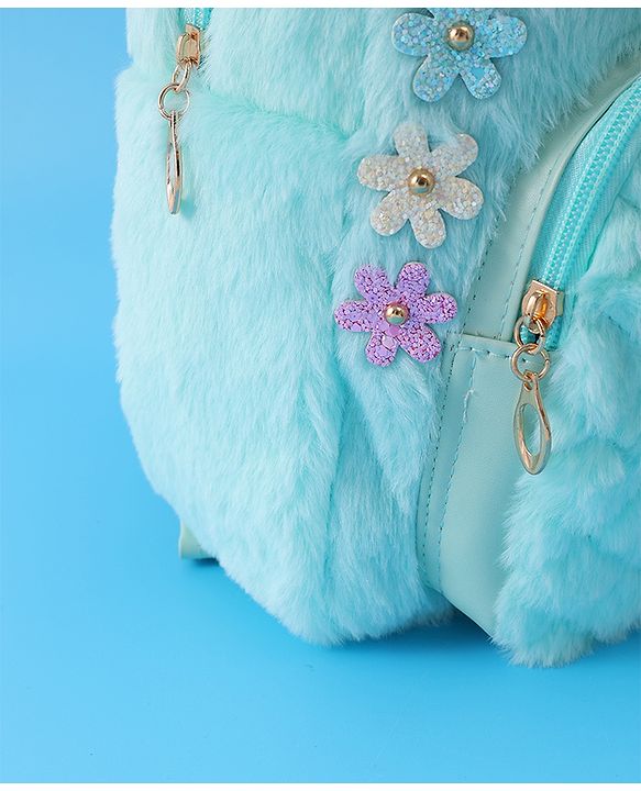 Pine Kids Fur Detailing Fashion Backpacks Free Size - Blue