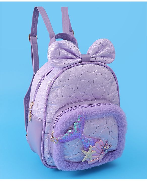 Babyhug Bow Fashion Backpacks Free Size - Purple