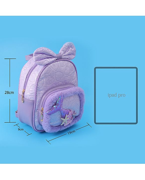 Babyhug Bow Fashion Backpacks Free Size - Purple