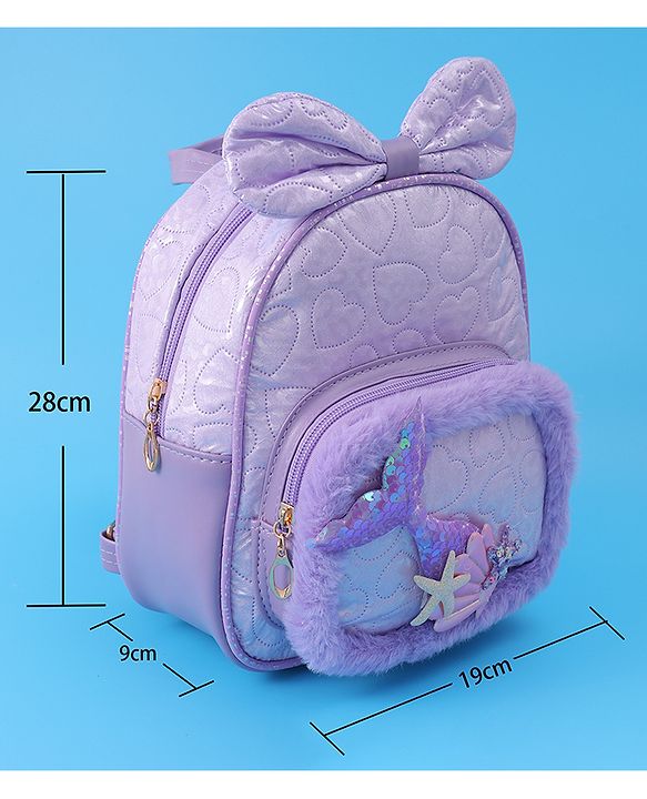 Babyhug Bow Fashion Backpacks Free Size - Purple