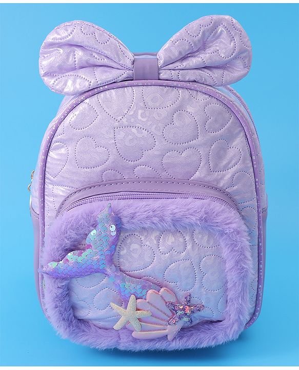 Babyhug Bow Fashion Backpacks Free Size - Purple