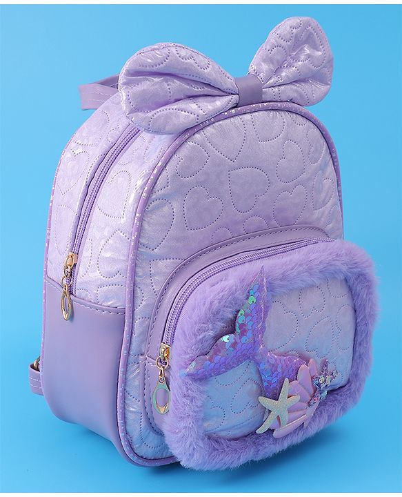 Babyhug Bow Fashion Backpacks Free Size - Purple