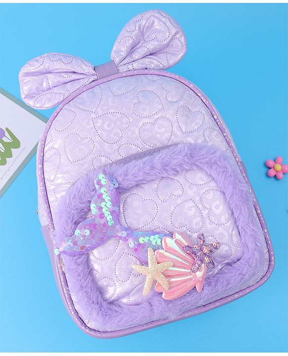 Babyhug Bow Fashion Backpacks Free Size - Purple