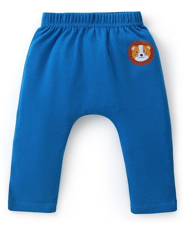 Babyhug Cotton Interlock Full Length Diaper Leggings with Striped & Animal Print Pack of 3 - Multicolor