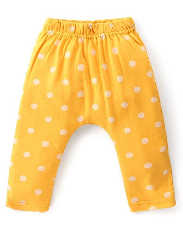 Babyhug Interlock Cotton Knit Full Length Diaper Leggings with Floral & Polka Dots Print Pack of 3 - Multicolour