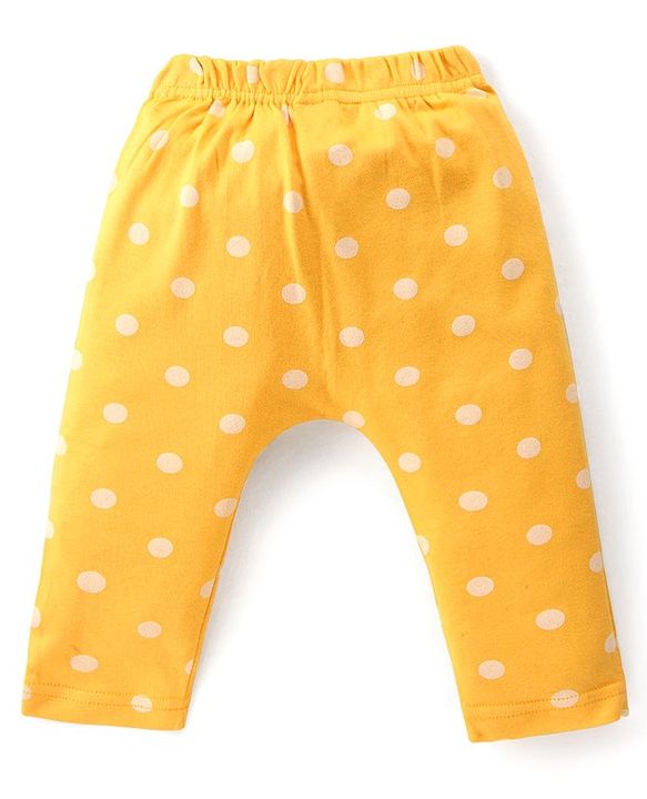 Babyhug Interlock Cotton Knit Full Length Diaper Leggings with Floral & Polka Dots Print Pack of 3 - Multicolour