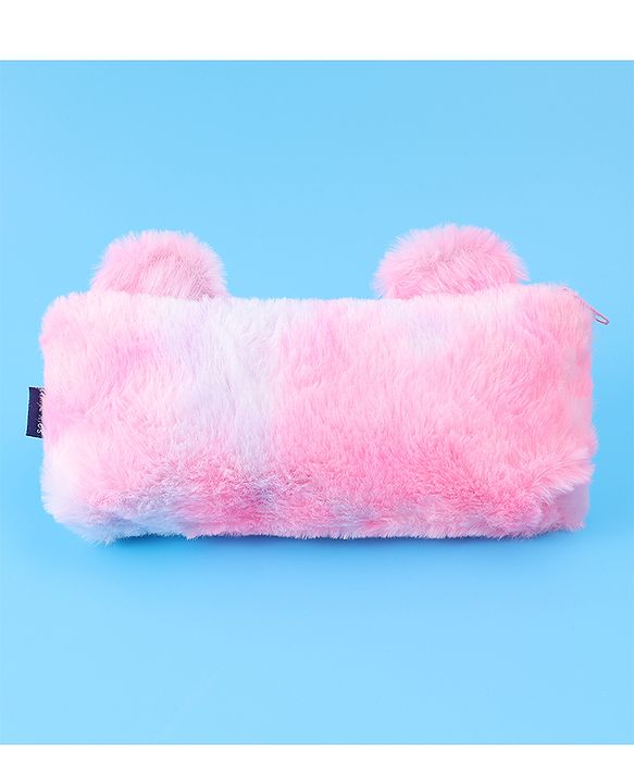 Pine Kids Utility Pouch with Kitty Design & Sequin Bow Applique - Pink