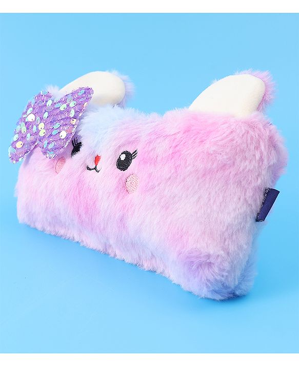 Pine Kids Utility Pouch with Kitty Design & Sequin Bow Applique - Purple(Color May Vary)