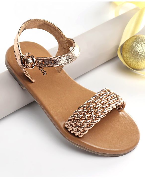 Pine Kids Buckle Closure Sandals - Golden