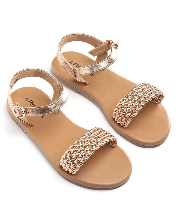Pine Kids Buckle Closure Sandals - Golden