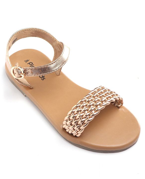 Pine Kids Buckle Closure Sandals - Golden