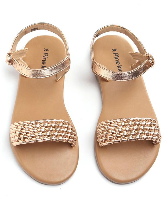 Pine Kids Buckle Closure Sandals - Golden